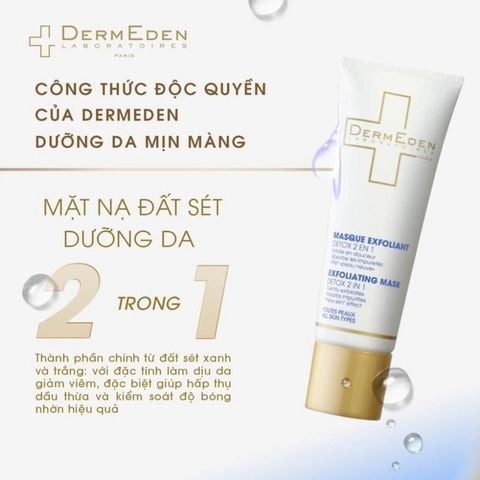 Mặt Nạ Đất Sét Sáng Da & Thải Độc DermEden Exfoliating Mask 50ml