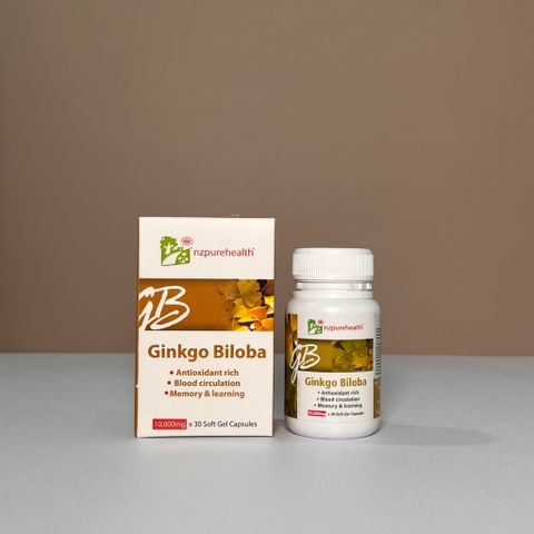 Viên Ginkgo Biloba 10.000mg Bổ Não, Tăng Tuần Hoàn, Hỗ Trợ Ngủ Ngon NZPureHealth