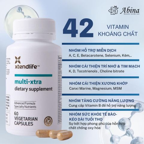 Viên 42 Vitamin & Khoáng Chất Cho Cả Gia Đình Xtendlife Multi Xtra 60 Viên