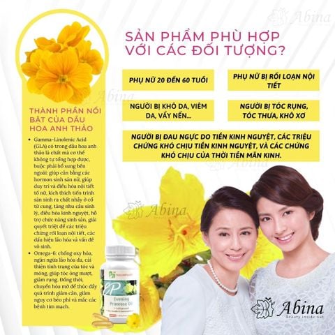 Viên Tinh Dầu Hoa Anh Thảo Ép Lạnh Cân Bằng Nội Tiết Nữ NZPureHealth EPO 100 Viên
