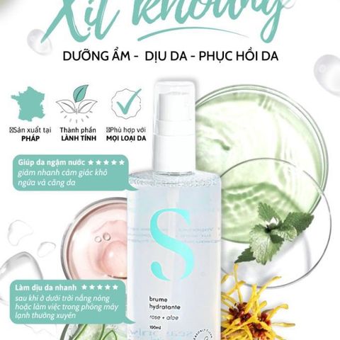 Xịt khoáng dưỡng ẩm Seasonly Moisturising Mist (Brume Hydratante) 100ml