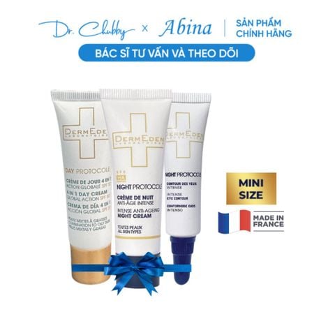 [Combo minisize] - Kem mắt, kem đêm, kem chống nắng 4in1 & kem ngày thương hiệu DermEden