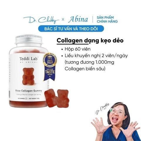 Kẹo Dẻo Bổ Sung Collagen Unichi Rose Collagen Gummy 60 Viên