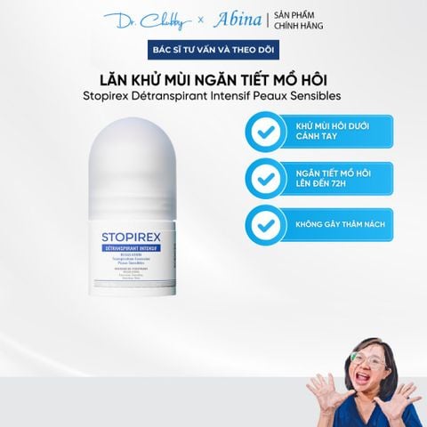 Lăn khử mùi và ngăn tiết mồ hôi không vàng nách áo STOPIREX Transpiration Excessive Dr Chubby