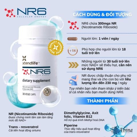 Viên NR6 Xtendlife - Tăng Sinh NAD+, Trẻ Hóa Tế Bào, Buồng Trứng