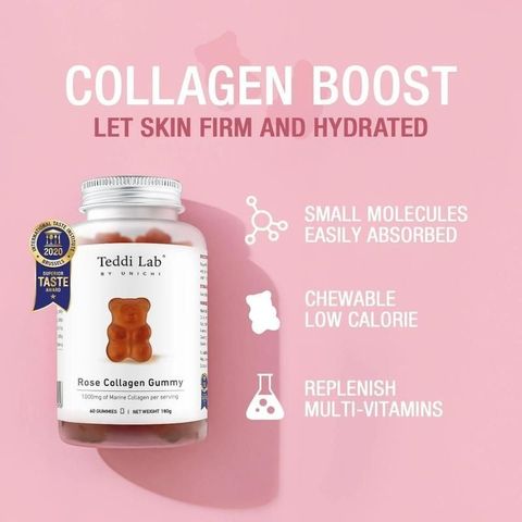Kẹo Dẻo Bổ Sung Collagen Unichi Rose Collagen Gummy 60 Viên