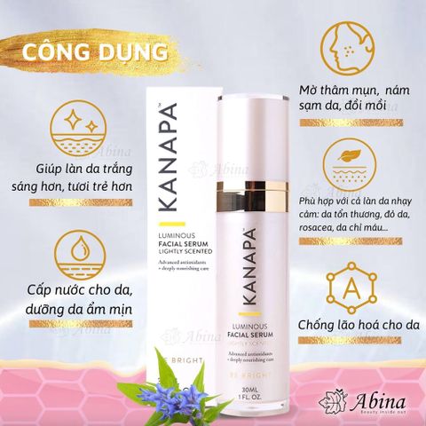 Serum Giảm Nám, Trắng Đều Màu Da Kanapa Luminous Facial Serum 30ml