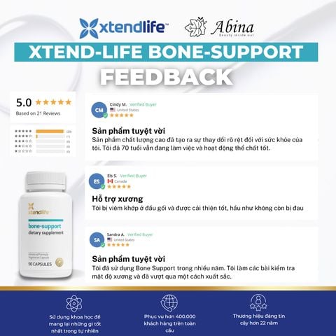 Viên canxi hữu cơ D3K2 tăng chiều cao & mật độ xương Bone Support Xtendlife
