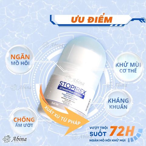Lăn khử mùi và ngăn tiết mồ hôi không vàng nách áo STOPIREX Transpiration Excessive Dr Chubby