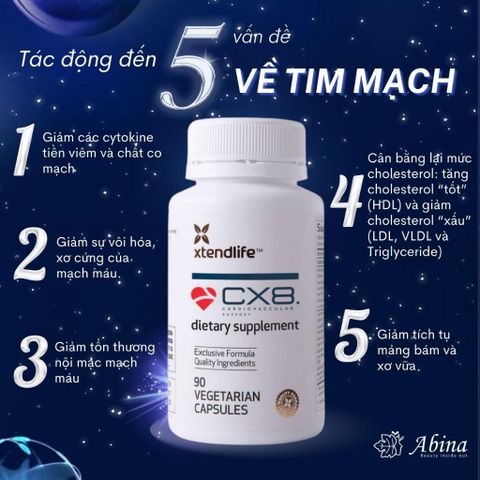 Viên CX8 Hỗ Trợ Tim Mạch, Phục Hồi Sau Đột Quỵ Xtendlife 90 Viên