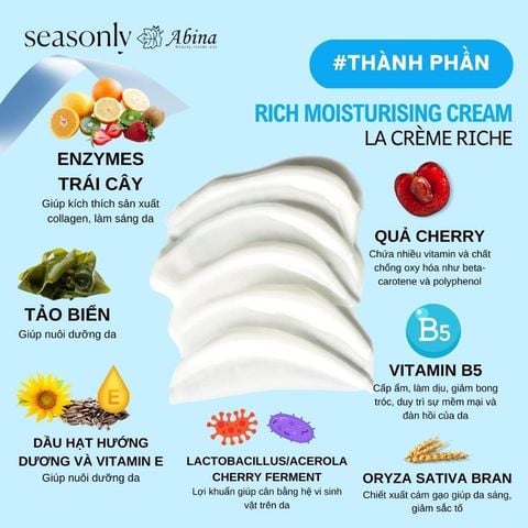 Kem dưỡng ẩm Seasonly Rich Moisturising Cream (La Crème Riche) 30ml