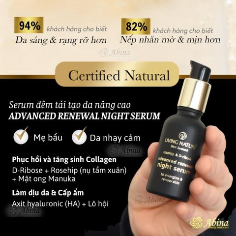 Serum Đen Giảm Sạm Nám Ban Đêm Living Nature Advanced Renewal Night Serum 30ml