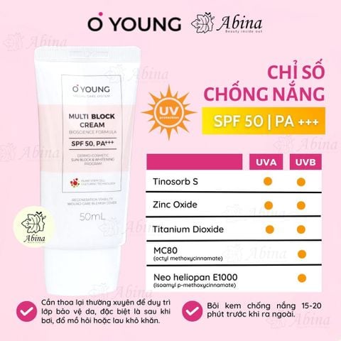 Kem chống nắng nâng tông che khuyết điểm Oyoung Multi Block Cream SPF 50 PA+++