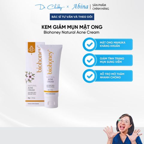 Kem Mụn Giảm Thâm Mật Ong Manuka MG300+ BioHoney Natural Acne Cream 50g