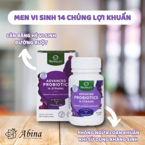 Men Vi Sinh 14 Chủng Lifestream Advanced Probiotics Đẹp Da, Tốt Tiêu Hóa