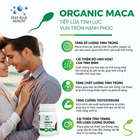 Viên Sâm Maca Peru Organic Hỗ Trợ Sinh Lý Deep Blue Health 60 Viên