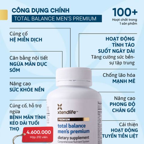 Viên Total Balance Men's Hỗ Trợ Khỏe Nam Giới, Tăng Sinh Lực Xtendlife 77 Vi Chất