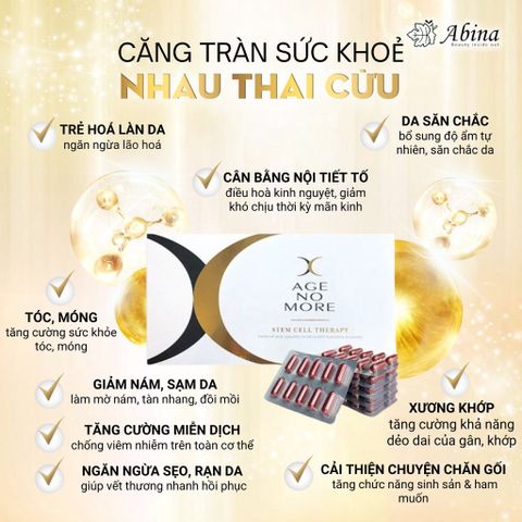 Viên Tế Bào Gốc Nhau Thai Cừu 25,000mg Age No More Ovine Placenta 60 Viên