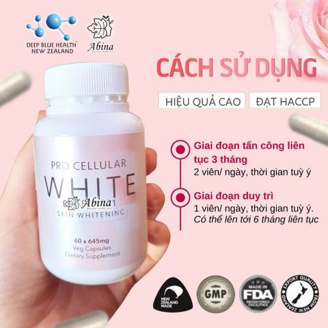 Viên Uống Sáng Da, Giảm Mùi Hôi Deep Blue Health PRO CELLULAR WHITE 60 Viên