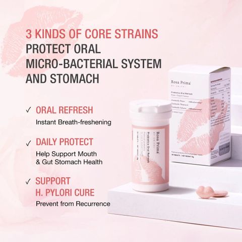 Men Vi Sinh Thơm Miệng Hương Hoa Hồng Unichi Rosa Prima Probiotics 30 Viên