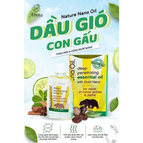 Dầu nóng con gấu công nghệ nano Natural Nano Oil 8ml (Mỹ)