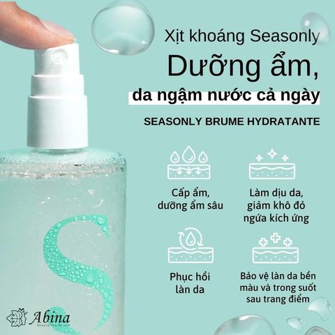Xịt khoáng dưỡng ẩm Seasonly Moisturising Mist (Brume Hydratante) 100ml