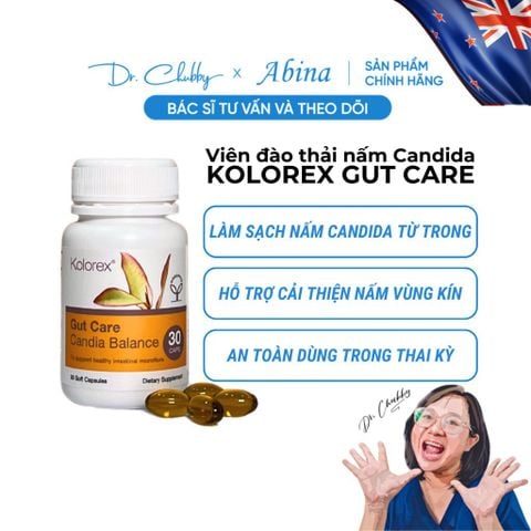 Viên đào thải nấm vùng kín Kolorex Gut Care Candida Balance Dr Chubby