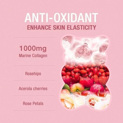 Kẹo Dẻo Bổ Sung Collagen Unichi Rose Collagen Gummy 60 Viên