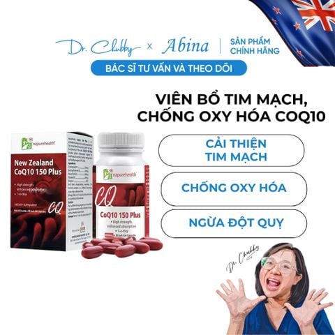 Viên uống Bổ Tim Mạch, chống oxy hóa CoQ10 150 Plus NzPureHealth