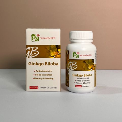 Viên Ginkgo Biloba 10.000mg Bổ Não, Tăng Tuần Hoàn, Hỗ Trợ Ngủ Ngon NZPureHealth