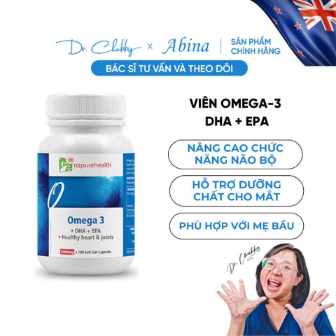 Viên Dầu Cá Omega 3 NzPureHealth 100 Viên Hỗ Trợ Mắt, Não, Tim Mạch