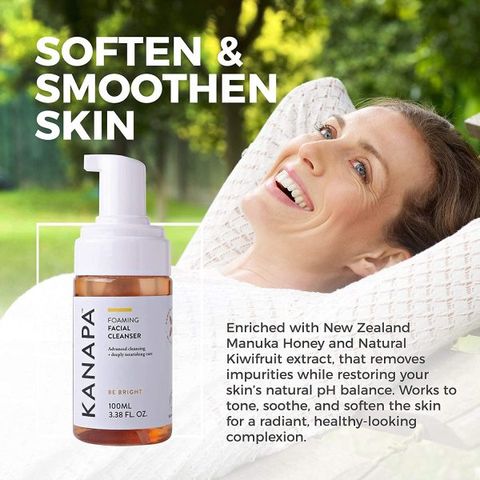 Bọt rửa mặt kiêm tẩy trang & toner Kanapa Foaming Facial Cleanser 100mL