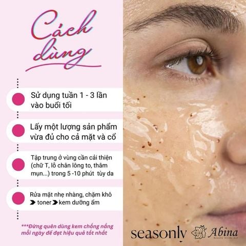Peel Da Enzyme & AHAs Giảm Sạm Nám, Thu Nhỏ Lỗ Chân Lông Seasonly Radiance Peeling Mask