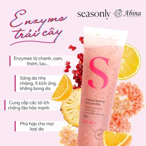 Peel Da Enzyme & AHAs Giảm Sạm Nám, Thu Nhỏ Lỗ Chân Lông Seasonly Radiance Peeling Mask