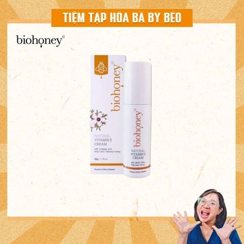 Kem Dưỡng Ẩm Vitamin E & Collagen Mờ Thâm Sáng Da Biohoney Natural Cream 50g