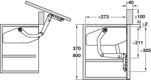 Phụ kiện tay nâng Free Swing Hafele 372.34.610