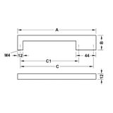 Tay nắm tủ vuông Hafele đen mờ 110.34.357