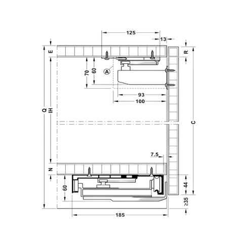 Phụ Kiện Cửa Trượt Bằng Mặt Hafele 406.11.204