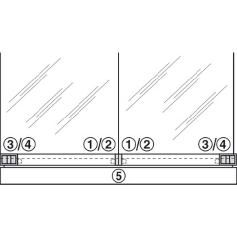 Bộ Phụ Kiện Cửa Trượt Tủ Kính Hafele 415.13.104