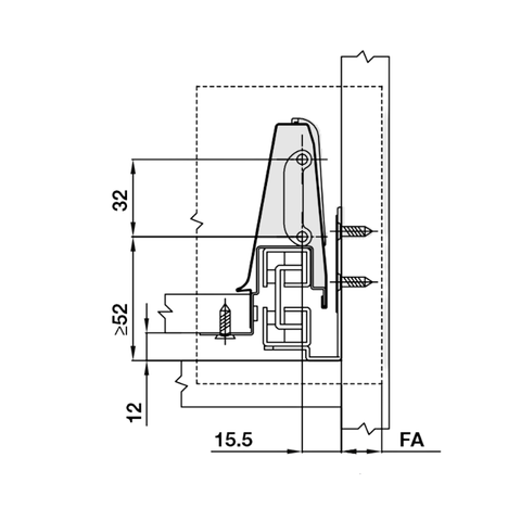 Ray Hộp Alto Giảm Chấn H84mm Hafele 552.75.705