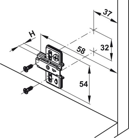 Đế bản lề Hafele 334.90.021