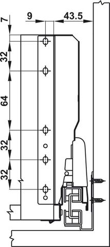 Ray hộp Alto giảm chấn Hafele 552.03.791