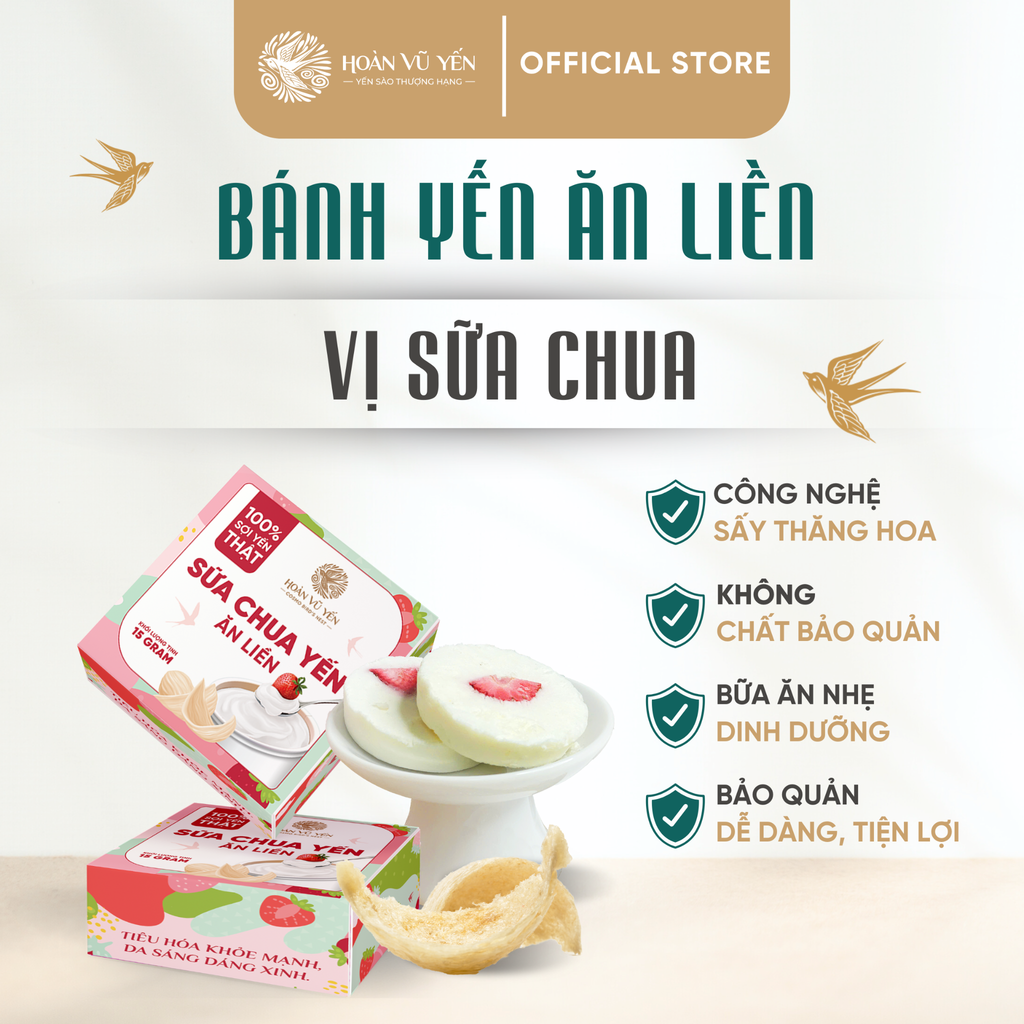 Bánh Yến Ăn Liền - Vị Sữa Chua / Vị Bánh Flan