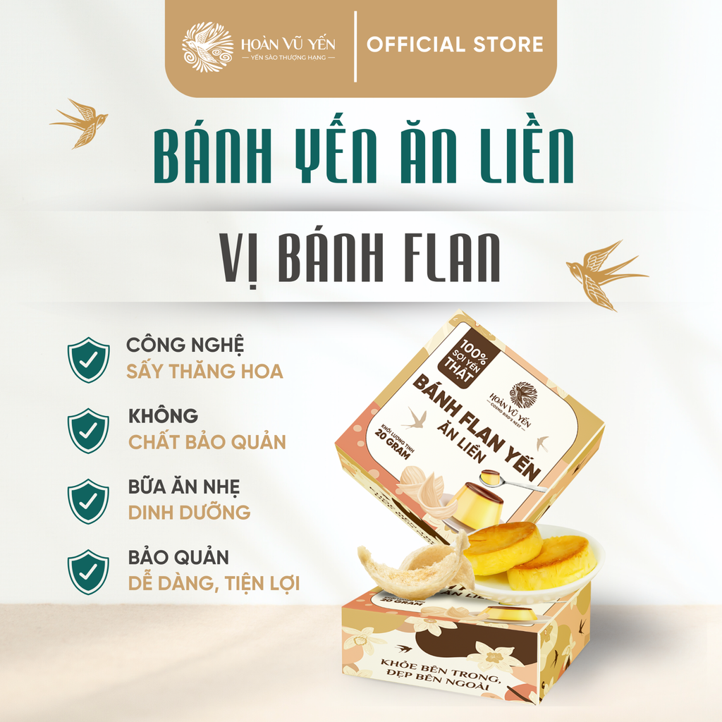 Bánh Yến Ăn Liền - Vị Sữa Chua / Vị Bánh Flan