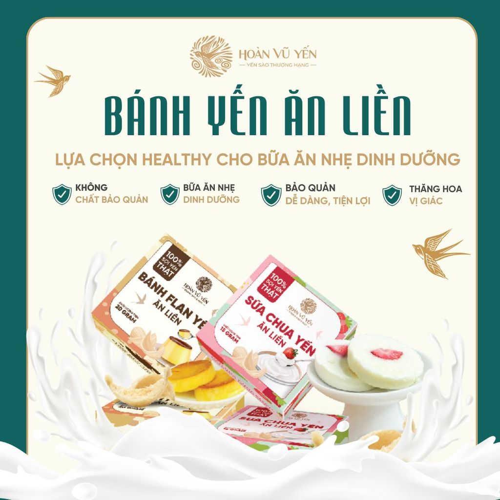 Bánh Yến Ăn Liền - Vị Sữa Chua / Vị Bánh Flan