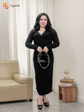  Đầm Cotton dây buộc cổ ren 