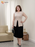  Áo Cotton Sát nách cổ tròn xẻ gấu 