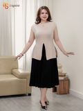 Áo Cotton Sát nách cổ tròn xẻ gấu 