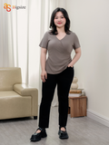  Áo Cotton Cổ tim vạt chéo 