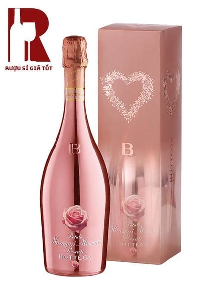 Rượu Vang Nổ Ý Bottega Vino Dell'Amore Petalo Manzoni Moscato Spumante Rosato Sweet